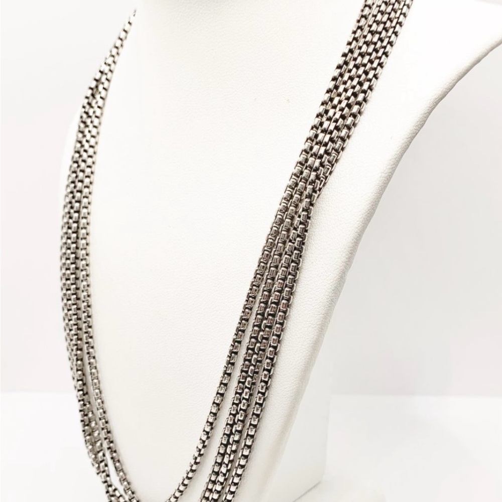 David Yurman Sterling silver long chain/necklace 14k charm